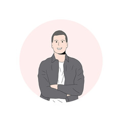 Young handsome man illustration