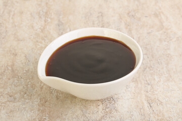 Oyster sauce dressing in the bowl