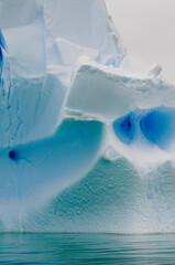 blue ice on the water