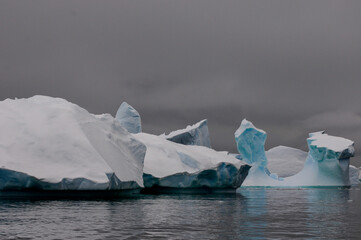 iceberg landscape in Antarctic Circle and surrounded by the Southern Ocean