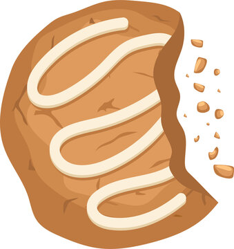 cookie with white icing, bite taken clip art preview