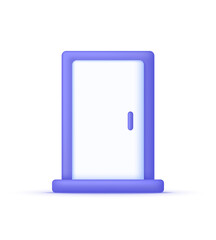 3D Door icon isolated on white background. Can be used for many purposes.