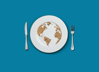 World food crisis concept background. Global food crisis for war and climate change. - obrazy, fototapety, plakaty