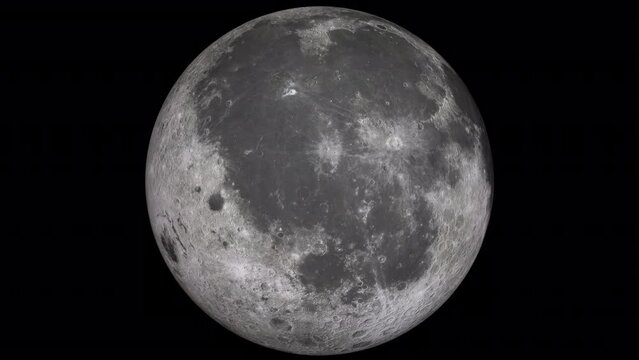 Moon rotating on alpha channel background