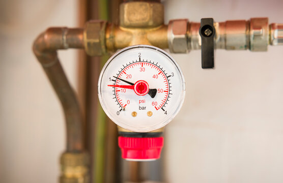 Central Heating Pressure Gauge In UK Home