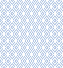 Seamless geometric diamonds pattern. Blue and white texture.
