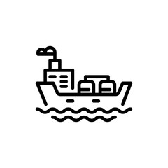 Oil Tanker filled line icon. linear style sign for mobile concept and web design. Outline vector icon. Symbol, logo illustration. Vector graphic