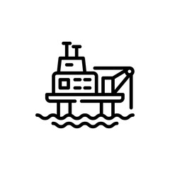 Oil Platform filled line icon. linear style sign for mobile concept and web design. Outline vector icon. Symbol, logo illustration. Vector graphic