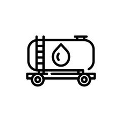 Obraz premium Oil Truck filled line icon. linear style sign for mobile concept and web design. Outline vector icon. Symbol, logo illustration. Vector graphic