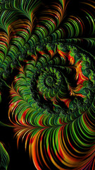 Artistic and imaginative digitally designed abstract 3D fractal background