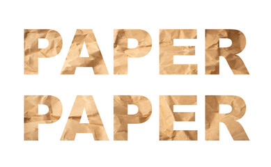 Crumpled Craft Paper Word