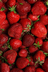 ripe strawberries, summer background, grown in ukraine