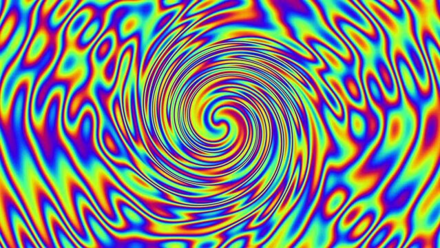 Sixties hippy style psychedelic multi colored tunnel animation