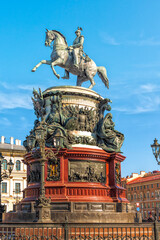 Fototapeta na wymiar Monument to Emperor Nicholas I in St. Petersburg