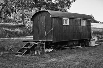 An old motorhome called a caravan.