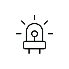 Obraz premium Ultrabright diodes linear icon. Thin line customizable illustration. Contour symbol. Vector isolated outline drawing. Editable stroke