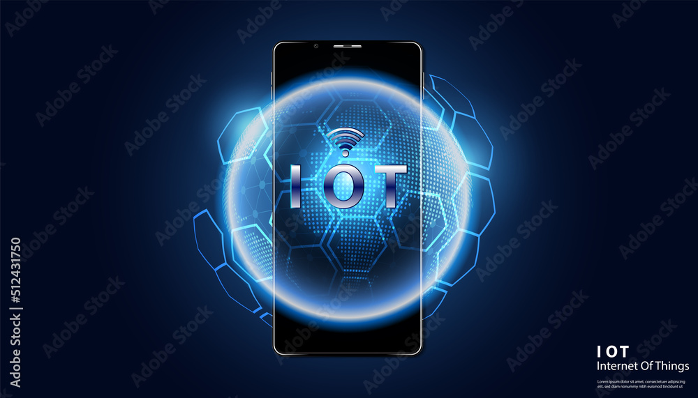 Poster abstract internet of things concept city 5g.iot internet of things communication network innovation 