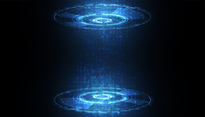 Abstract Circle Blue Interface Futuristic Background Square Background Light Blue For Copy Space.on hi tech blue future background