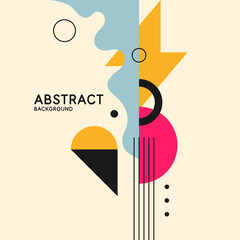 Composition with geometric shapes. Abstract background for design. Trendy stylish graphics