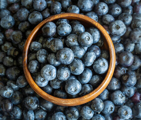 Fresh ripe blueberries close up