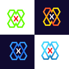 Unique Geometric X Letter Logo