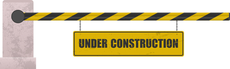 Under construction barrier vector illustration