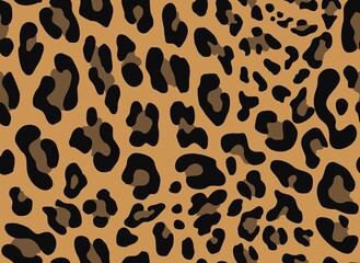 Texture leopard seamless print vector yellow background, cat animal pattern, disguise