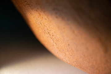 clay pot fragment close up
