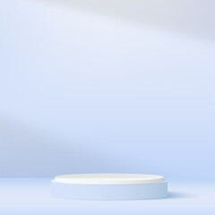 Abstract background with blue color podium for presentation. Vector