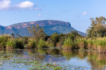 South African hills in blue morning light