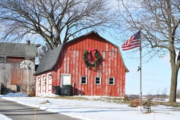 Barn with Wreath