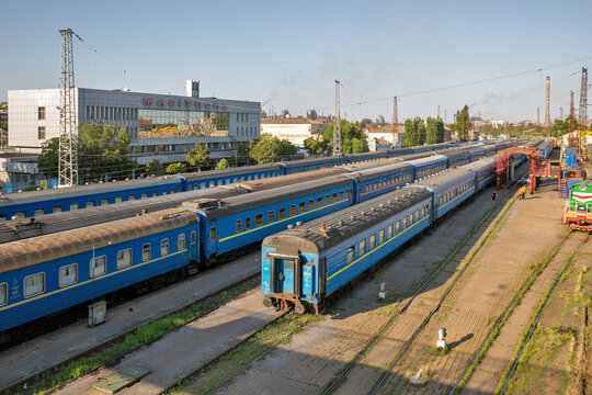 Modern Passenger Railway Station in Mariupol, Ukraine.