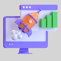 high speed web connection icon 3d illustration