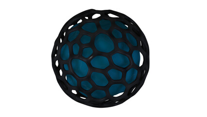 3d render abstraction blue layer in the middle of the grid