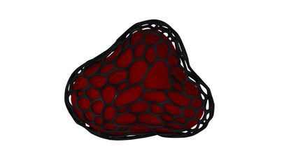 3d render abstraction red figure in the middle of the grid