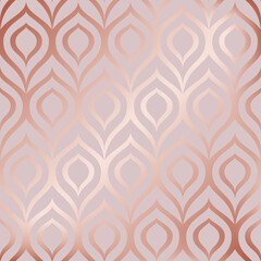 Peacock seamless pattern. Repeat feather background. Repeated glam lattice. Pink marble texture. Repeating gold rose patern for design prints. Gatsby art printing. Beauty printed. Vector illustration