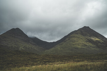 Dark dramatic mountains