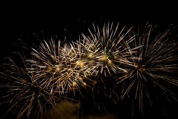 festive fireworks bright yellow lights