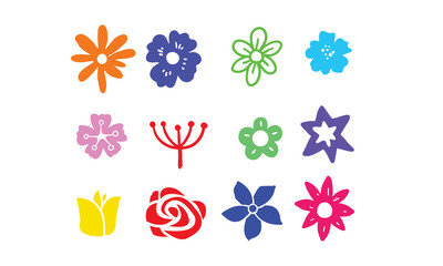 Flowers Flat Icon Pack Design