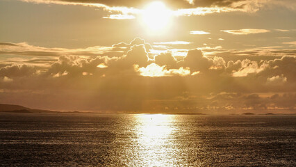 golden sunset over the sea