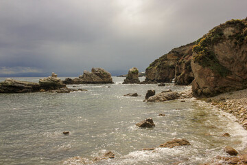 rocky coast in the Cantabrian sea
