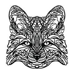 Fox, antistress coloring book