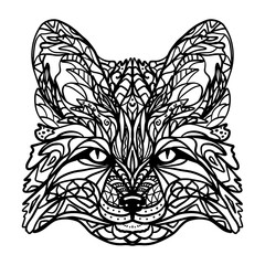 Fox, antistress coloring book