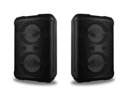 Acoustic Sound System, Speakers, On A White Background