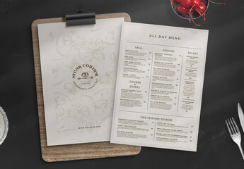 Elegant Restaurant Menu Layout