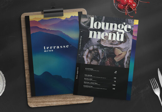 Modern Menu Layout with Abstract Background