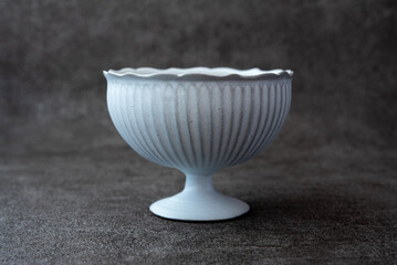 ブルグレーのコンポート 益子焼 作家物の器
