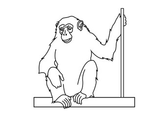 Icono negro de chimpancé en fondo blanco.
