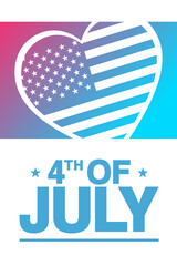 4th of July. Independence Day. Vector illustration. Holiday poster.