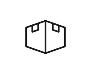 Single line icon of box on isolated white background. High quality editable stroke for mobile apps, web design, websites, online shops etc.